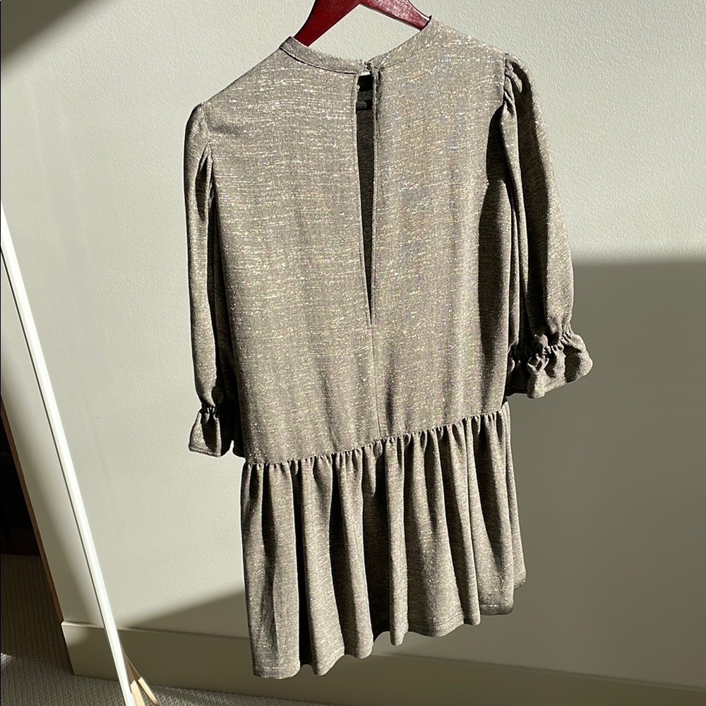 Metallic Ruffle Sleeve Dress - Picture 2 of 5